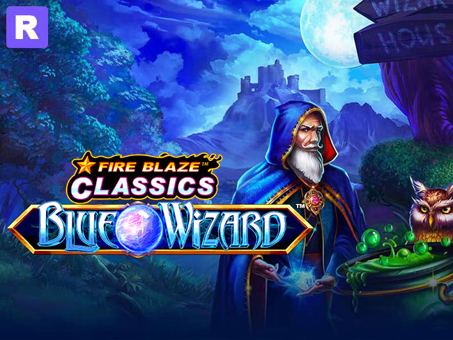 blue wizard slot machine feature image